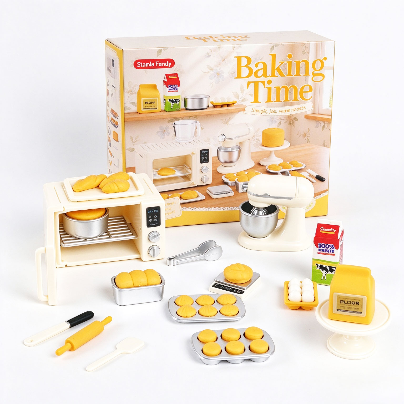 Kids Toys Kitchen Set - مجموعة ألعاب محاكاة الخبز المصغرة، فرن
